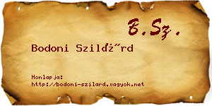 Bodoni Szilárd névjegykártya