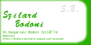 szilard bodoni business card